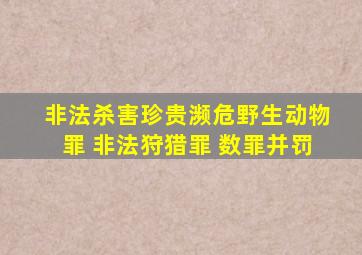 非法杀害珍贵濒危野生动物罪 非法狩猎罪 数罪并罚